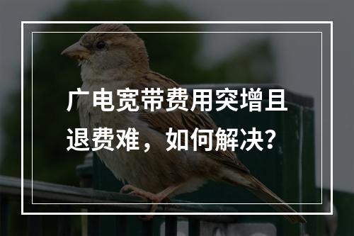 广电宽带费用突增且退费难，如何解决？