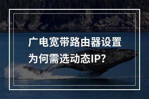广电宽带路由器设置为何需选动态IP？