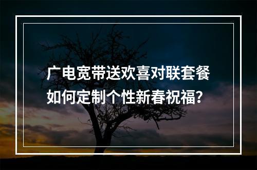 广电宽带送欢喜对联套餐如何定制个性新春祝福？