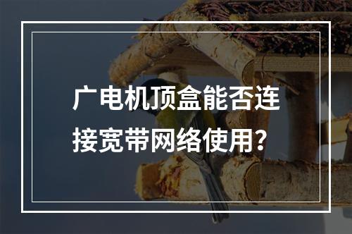 广电机顶盒能否连接宽带网络使用？
