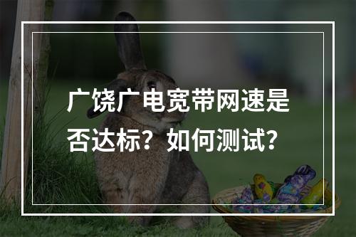 广饶广电宽带网速是否达标？如何测试？