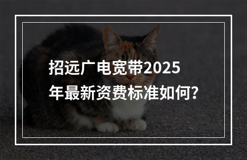 招远广电宽带2025年最新资费标准如何？