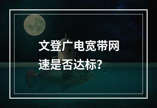 文登广电宽带网速是否达标？