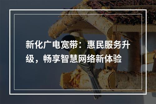 新化广电宽带：惠民服务升级，畅享智慧网络新体验