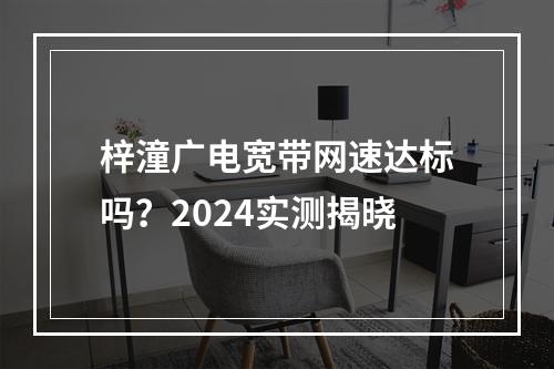 梓潼广电宽带网速达标吗？2024实测揭晓