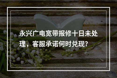 永兴广电宽带报修十日未处理，客服承诺何时兑现？