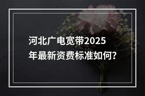 河北广电宽带2025年最新资费标准如何？