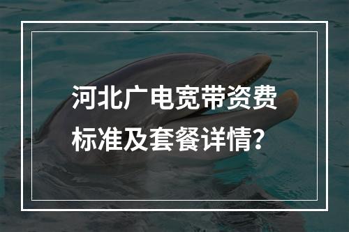 河北广电宽带资费标准及套餐详情？