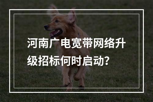 河南广电宽带网络升级招标何时启动？