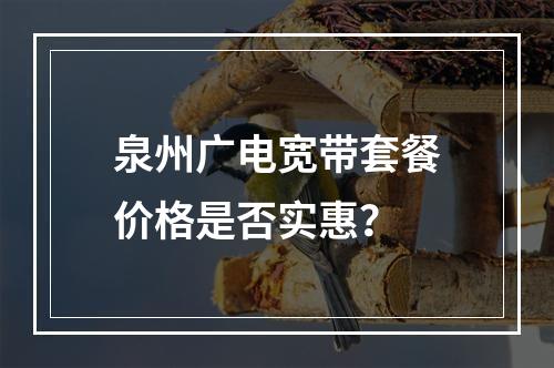泉州广电宽带套餐价格是否实惠？