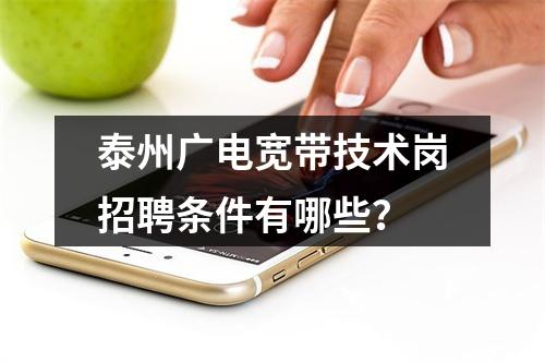 泰州广电宽带技术岗招聘条件有哪些？