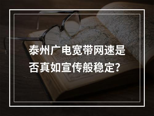 泰州广电宽带网速是否真如宣传般稳定？