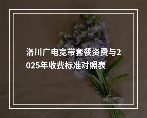洛川广电宽带套餐资费与2025年收费标准对照表