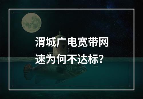 渭城广电宽带网速为何不达标？