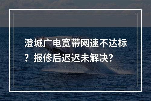 澄城广电宽带网速不达标？报修后迟迟未解决？