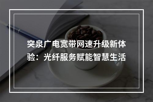 突泉广电宽带网速升级新体验：光纤服务赋能智慧生活