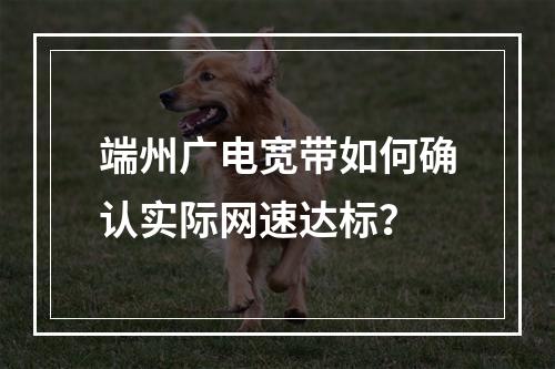 端州广电宽带如何确认实际网速达标？