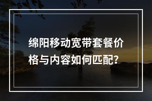 绵阳移动宽带套餐价格与内容如何匹配？