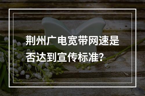荆州广电宽带网速是否达到宣传标准？