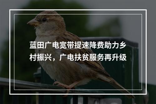 蓝田广电宽带提速降费助力乡村振兴，广电扶贫服务再升级
