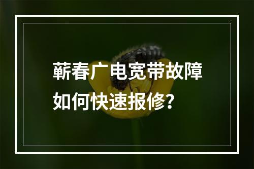 蕲春广电宽带故障如何快速报修？