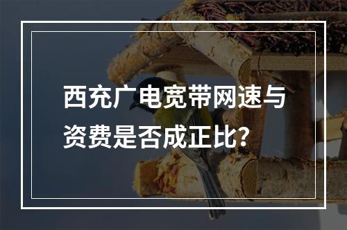 西充广电宽带网速与资费是否成正比？