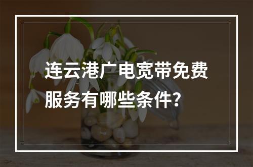 连云港广电宽带免费服务有哪些条件？