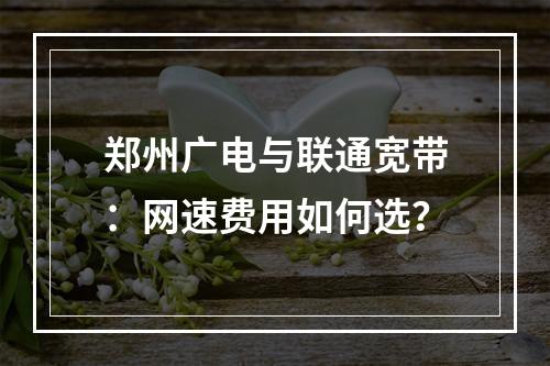 郑州广电与联通宽带：网速费用如何选？