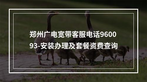 郑州广电宽带客服电话960093-安装办理及套餐资费查询