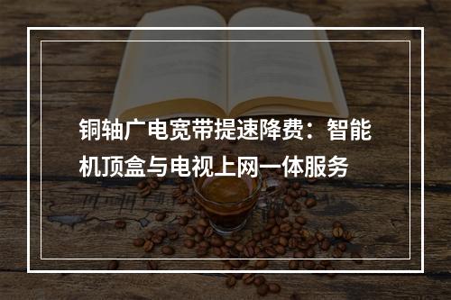 铜轴广电宽带提速降费：智能机顶盒与电视上网一体服务
