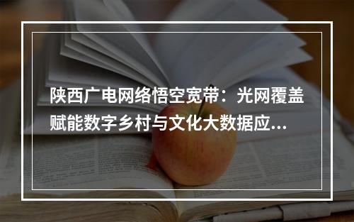 陕西广电网络悟空宽带：光网覆盖赋能数字乡村与文化大数据应用