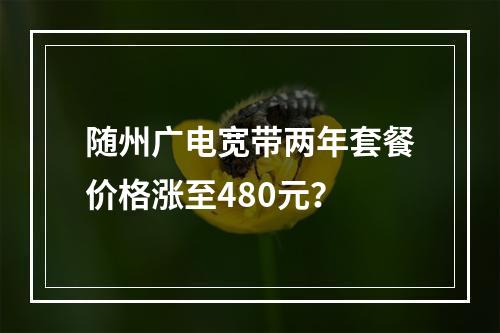随州广电宽带两年套餐价格涨至480元？