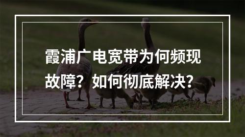霞浦广电宽带为何频现故障？如何彻底解决？