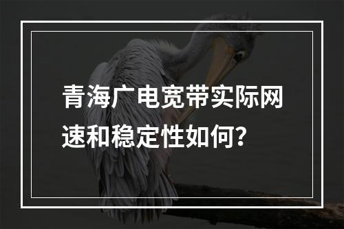 青海广电宽带实际网速和稳定性如何？