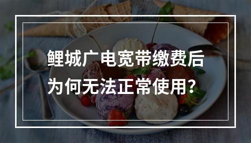 鲤城广电宽带缴费后为何无法正常使用？
