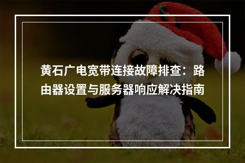 黄石广电宽带连接故障排查：路由器设置与服务器响应解决指南