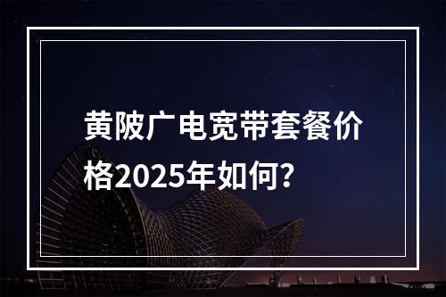 黄陂广电宽带套餐价格2025年如何？