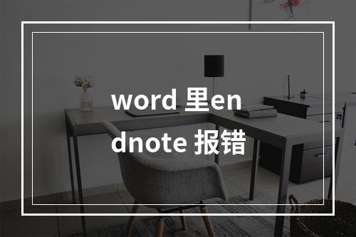 word 里endnote 报错