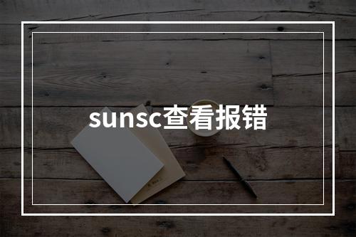 sunsc查看报错