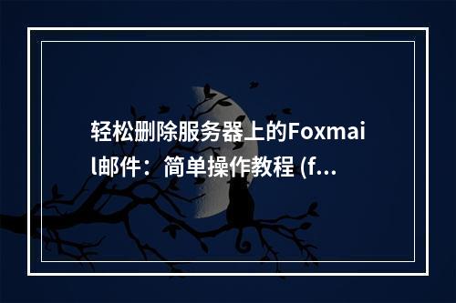 轻松删除服务器上的Foxmail邮件:简单操作教程 (foxmail怎么删除服务器上的邮件)