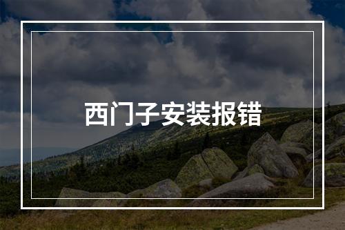西门子安装报错