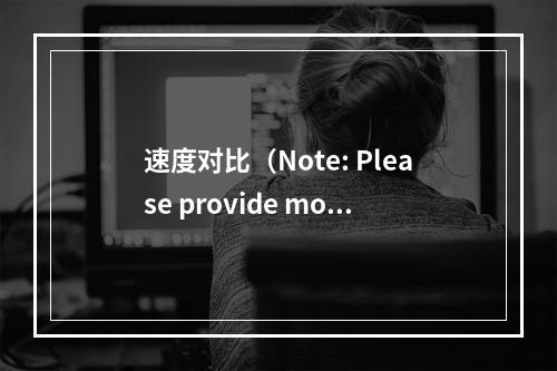 速度对比(Note: Please provide more information or specify the requirements to assist