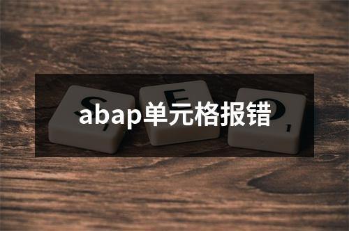abap单元格报错
