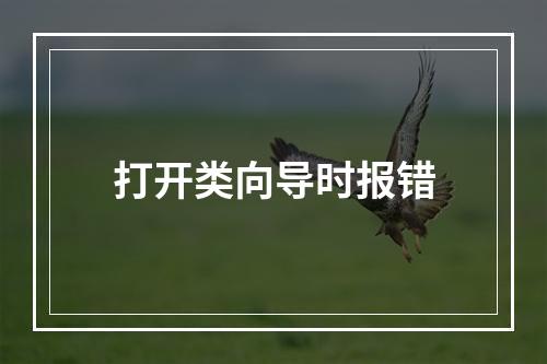 打开类向导时报错