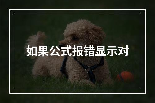 如果公式报错显示对