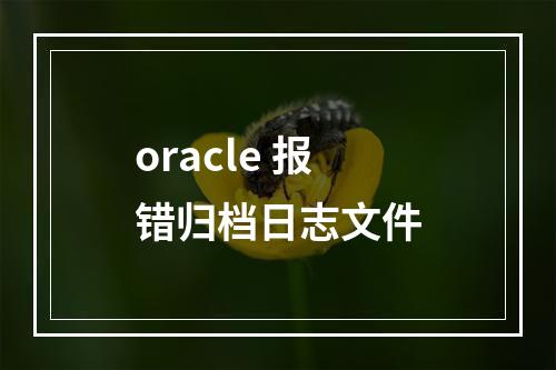 oracle 报错归档日志文件