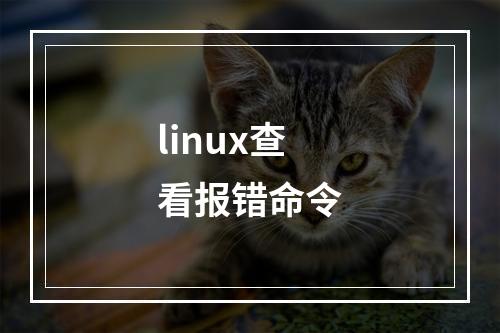 linux查看报错命令
