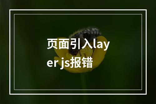 页面引入layer js报错