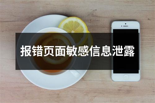 报错页面敏感信息泄露