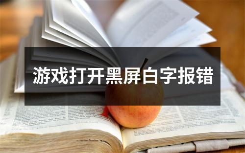 游戏打开黑屏白字报错